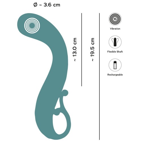 Бирюзовый вибратор для точки G The Magician G-Spot Vibrator - 19 см.