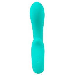 Бирюзовый вибратор NAIRA Dual Heads Vibrator - 17,5 см.