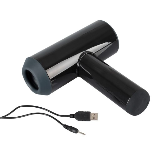Черный мастурбатор с удобной ручкой Masturbator with 2 Functions