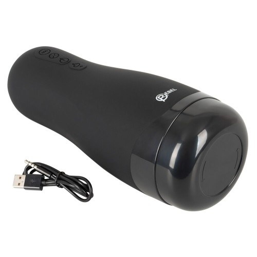 Черный вибромастурбатор с подогревом Masturbator with 3 Functions