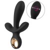 Черный вибратор с функцией расширения Inflatable Triple Vibrator - 18,9 см.