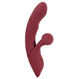 Малиновый вибратор-кролик с функцией постукивания 2 Function Rabbit Vibrator - 22,3 см.