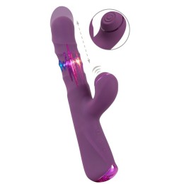 Фиолетовый вибратор-кролик с функцией постукивания и фрикциями 3 Function Rabbit Vibrator - 23,7 см.