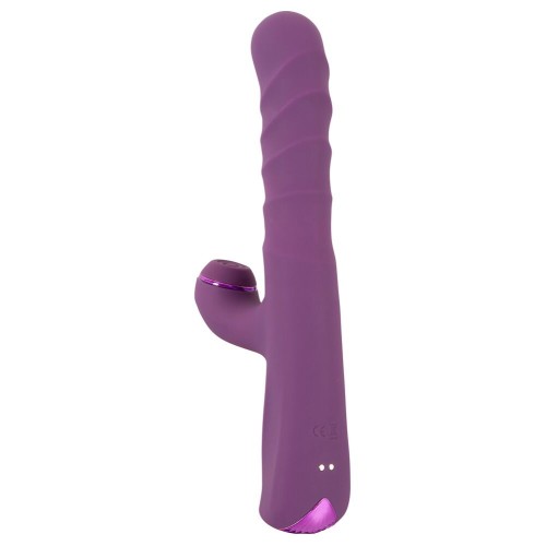 Фиолетовый вибратор-кролик с функцией постукивания и фрикциями 3 Function Rabbit Vibrator - 23,7 см.