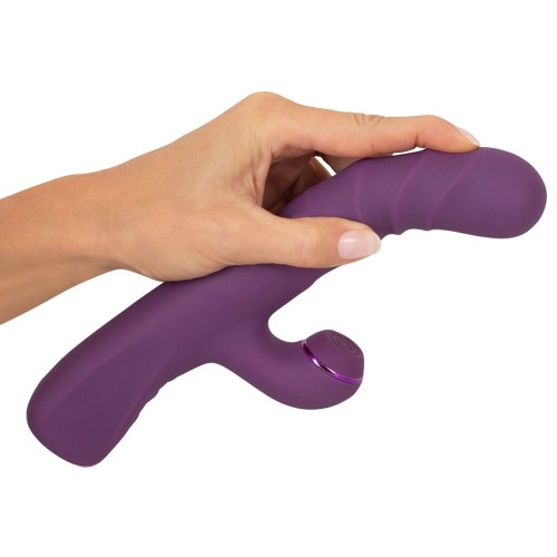 Фиолетовый вибратор-кролик с функцией постукивания и фрикциями 3 Function Rabbit Vibrator - 23,7 см.