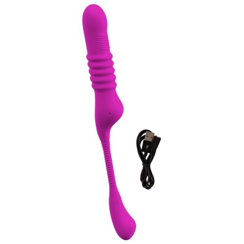 Лиловый вибратор 3 Function Vibrator с функцией фрикций и постукиванием