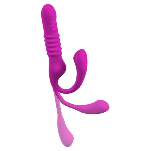 Лиловый вибратор 3 Function Vibrator с функцией фрикций и постукиванием