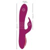 Фиолетовый вибратор 3 Function Vibrator с вращением бусин - 23 см.