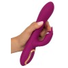 Фиолетовый вибратор 3 Function Vibrator с вращением бусин - 23 см.