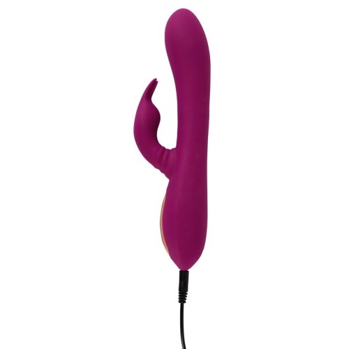 Фиолетовый вибратор 3 Function Vibrator с вращением бусин - 23 см.