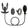 Черная расширяющаяся анальная пробка с вибрацией RC Inflatable Expander Plug with Vibration