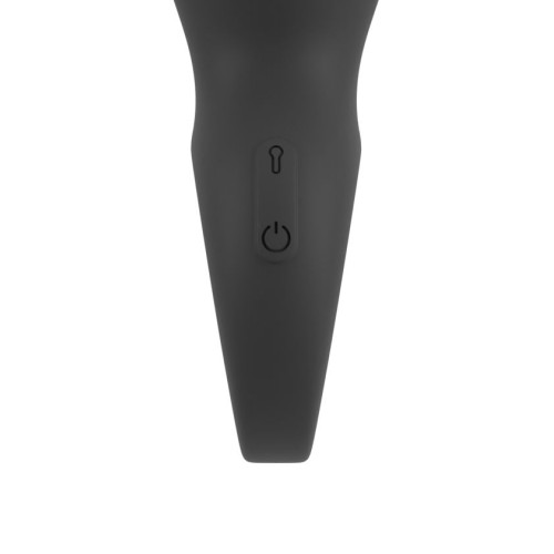 Черный вибратор для точки G с функцией расширения - 18,1 см.