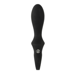 Черный вибратор для точки G с функцией расширения - 18,1 см.