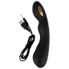 Черный вибратор-электростимулятор для точки G - 20,2 см.