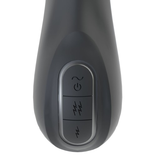 Черный вибратор-электростимулятор для точки G - 20,2 см.