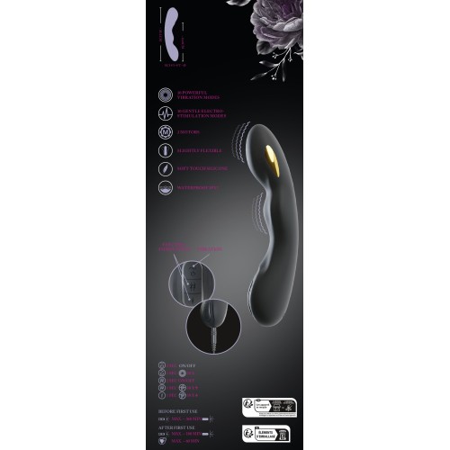 Черный вибратор-электростимулятор для точки G - 20,2 см.