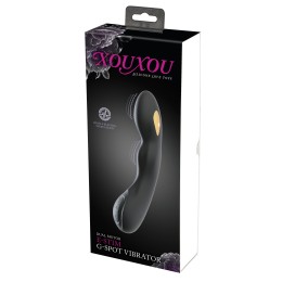 Черный вибратор-электростимулятор для точки G - 20,2 см.