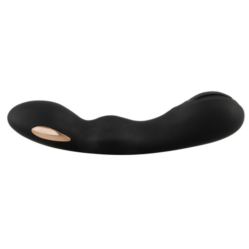 Черный вибратор-электростимулятор для точки G - 20,2 см.