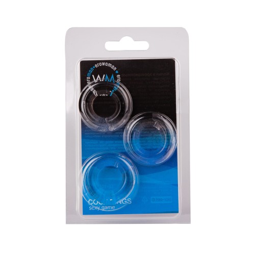 Набор из 3 гладких прозрачных эрекционных колец