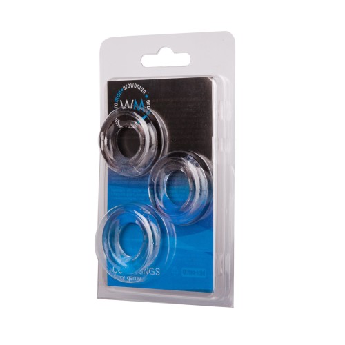 Набор из 3 гладких прозрачных эрекционных колец