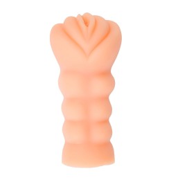 Телесный мастурбатор-вагина с эрекционными кольцами в комплекте