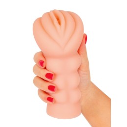 Телесный мастурбатор-вагина с эрекционными кольцами в комплекте