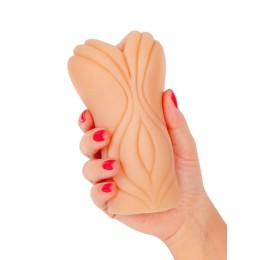 Телесный мастурбатор-вагина с рельефом на поверхности