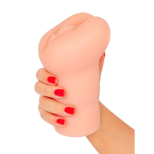 Телесный мастурбатор-вагина с 2 эрекционными кольцами в комплекте
