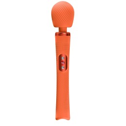 Оранжевый жезловый вибромассажер Vim Vibrating Wand - 31,3 см.