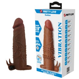 Коричневая насадка на пенис Quillon - 20 см.