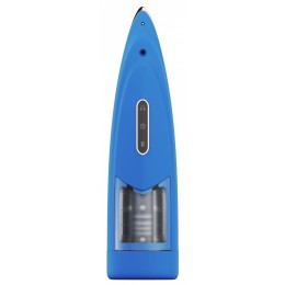 Синий мастурбатор с ротацией и аудиосопровождением