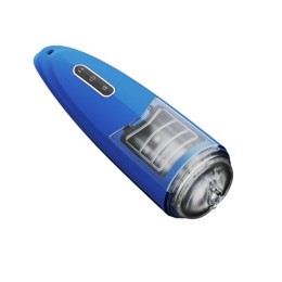 Синий мастурбатор с ротацией и аудиосопровождением