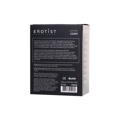 Черное эрекционное виброкольцо Erotist Cosm