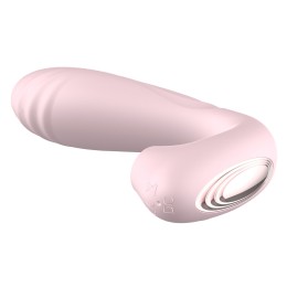 Нежно-розовый L-образный вибратор - 12,3 см.