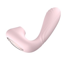 Нежно-розовый L-образный вибратор - 12,3 см.