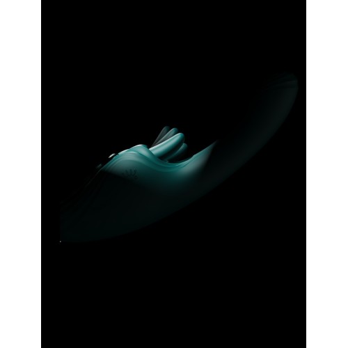 Зеленый вибростимулятор-кролик с функцией нагрева Ares - 24,6 см.