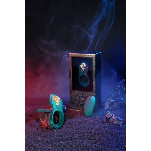 Зеленое эрекционное виброкольцо Bayek с пультом ДУ