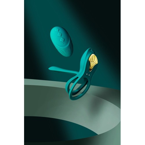 Зеленое эрекционное виброкольцо Bayek с пультом ДУ