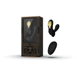 Черный вибромассажёр в трусики Aya с насадкой и пультом ДУ