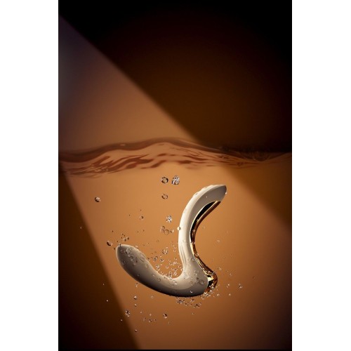 Белый вибромассажёр G-зоны Talis с пульсацией, вакуумной стимуляцией и функцией нагрева