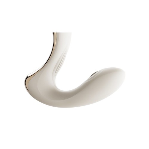 Белый вибромассажёр G-зоны Talis с пульсацией, вакуумной стимуляцией и функцией нагрева