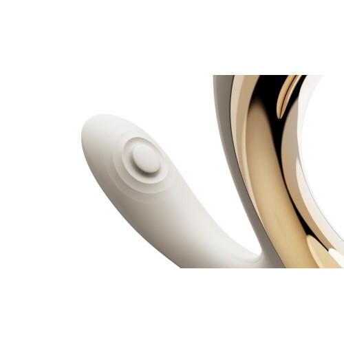 Белый вибромассажёр G-зоны Talis с пульсацией, вакуумной стимуляцией и функцией нагрева