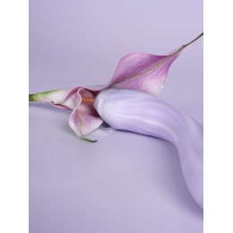 Сиреневый интерактивный вибростимулятор с функцией нагрева Margot - 21 см.