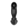 Черный вибромассажер простаты с вращающимся шариком