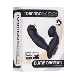 Черный вибромассажер простаты с вращающимся шариком