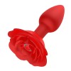 Красный анальный вибростимулятор в форме розы