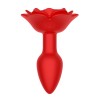 Красный анальный вибростимулятор в форме розы