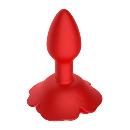 Красный анальный вибростимулятор в форме розы