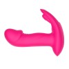 Розовый вагинально-клиторальный вибратор c функцией фингеринга