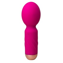 Ярко-розовый мини-wand вибратор для стимуляции эрогенных зон